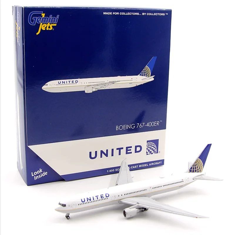 Diecast1/400 Scale GeminiJets GJUAL2155 United Airlines B767-400ER N69059 Passenger Alloy Aircraft Model Collectible Toy Gift