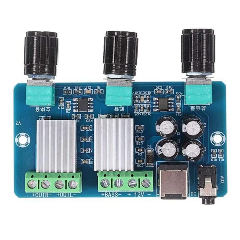 Placa amplificadora de potencia Digital, amplificador de potencia de Audio estéreo de 2,1 canales, 20W + 10W + 10W, Subwoofer de graves, DC 12V