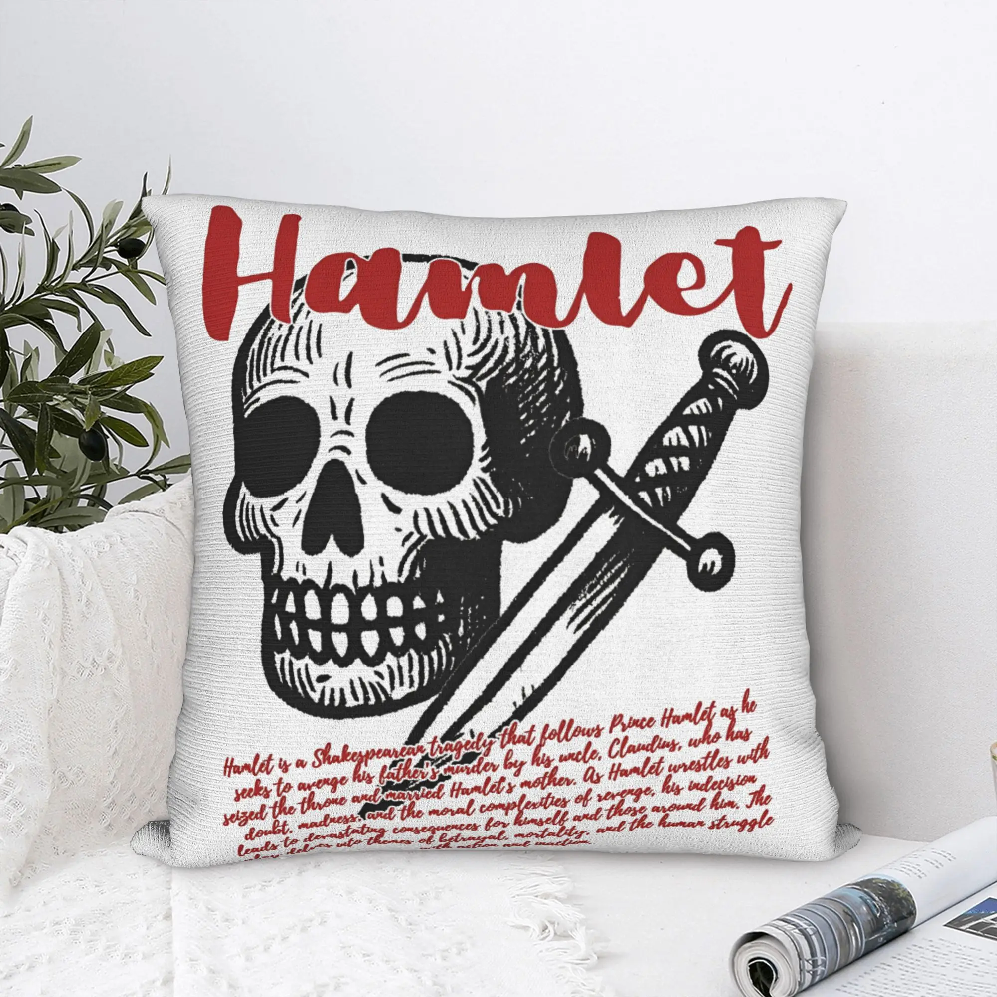 William Shakespeare Hamlet Stage Pillowcase Printed Polyester Cushion Cover Decor Something Rotten Throw Pillow Case Cover Home