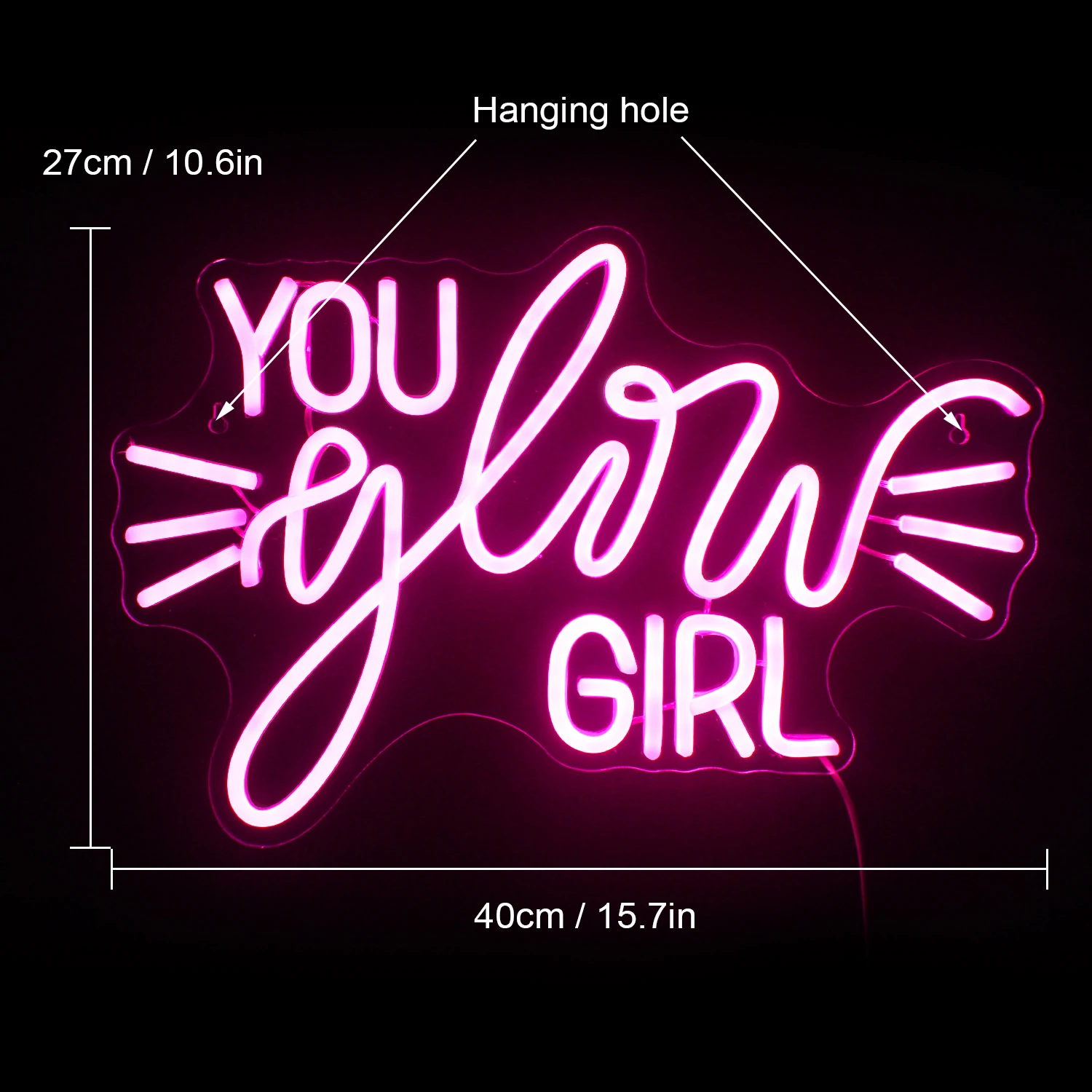 You Glow Girl ปากการูปหัวใจ Custom Led Light งานแต่งงานแหวนหมั้นเครื่องประดับวันเกิด Party Bar Home Shop อะคริลิค Art Wall ตกแต่งของขวัญ