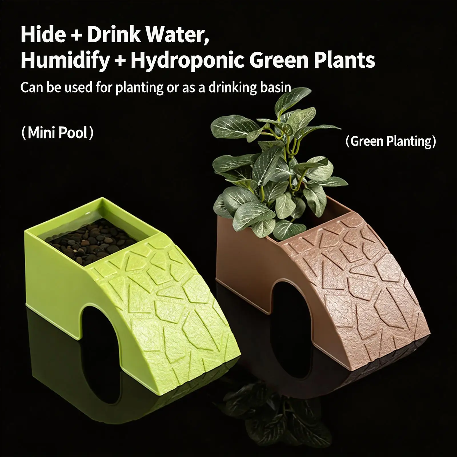 Reptile Hiding Shelter Rock Cave Decoration Hideout Cave Sunbathing Platforms For Pet Cages Fish Tanks Mini Amphibians