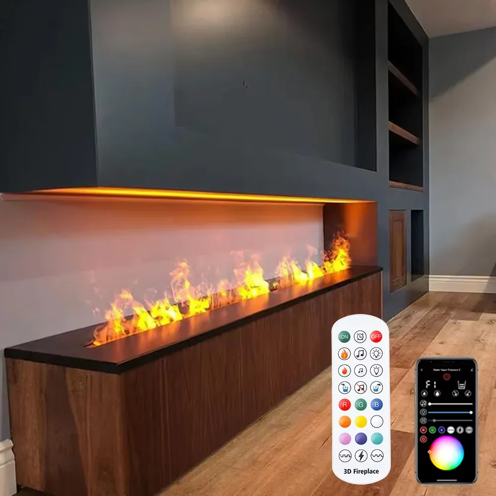 Smart 3D water vapor fireplace electric fireplace TV cabinet insert humidifier living room decoration fake fire mist fireplace