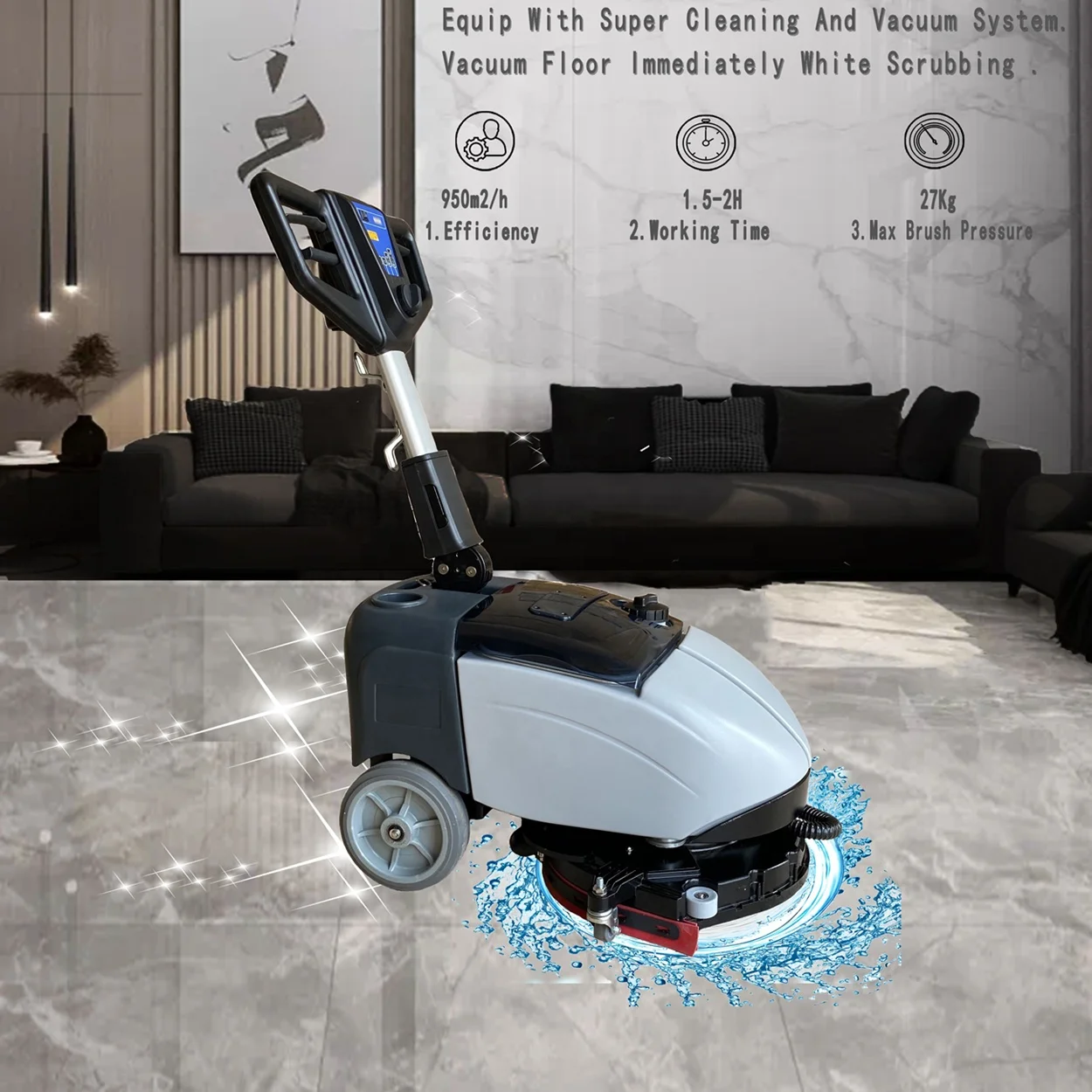 MLEE-350H MINI Walk-behind Battery-type Hand-push Floor Scrubber Cleaning Machine