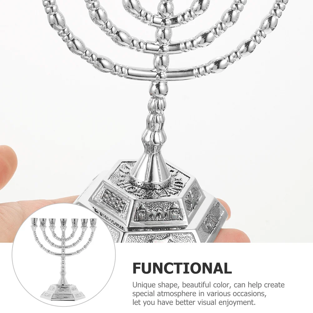 

Zinc Alloy Taper Holder 7-Branch Desktop Metal Stand Stable Base Candlestick Holder Table Ornament for Bedroom