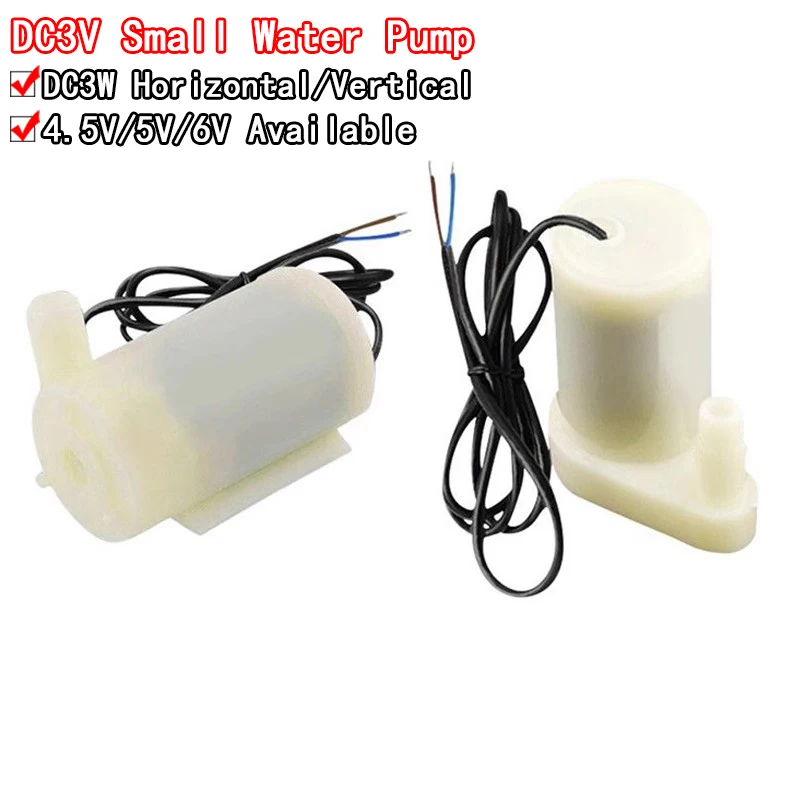 DC 3V small water pump horizontal small submersible pump DC3W fountain vertical mini 4.5V 5V 6V available