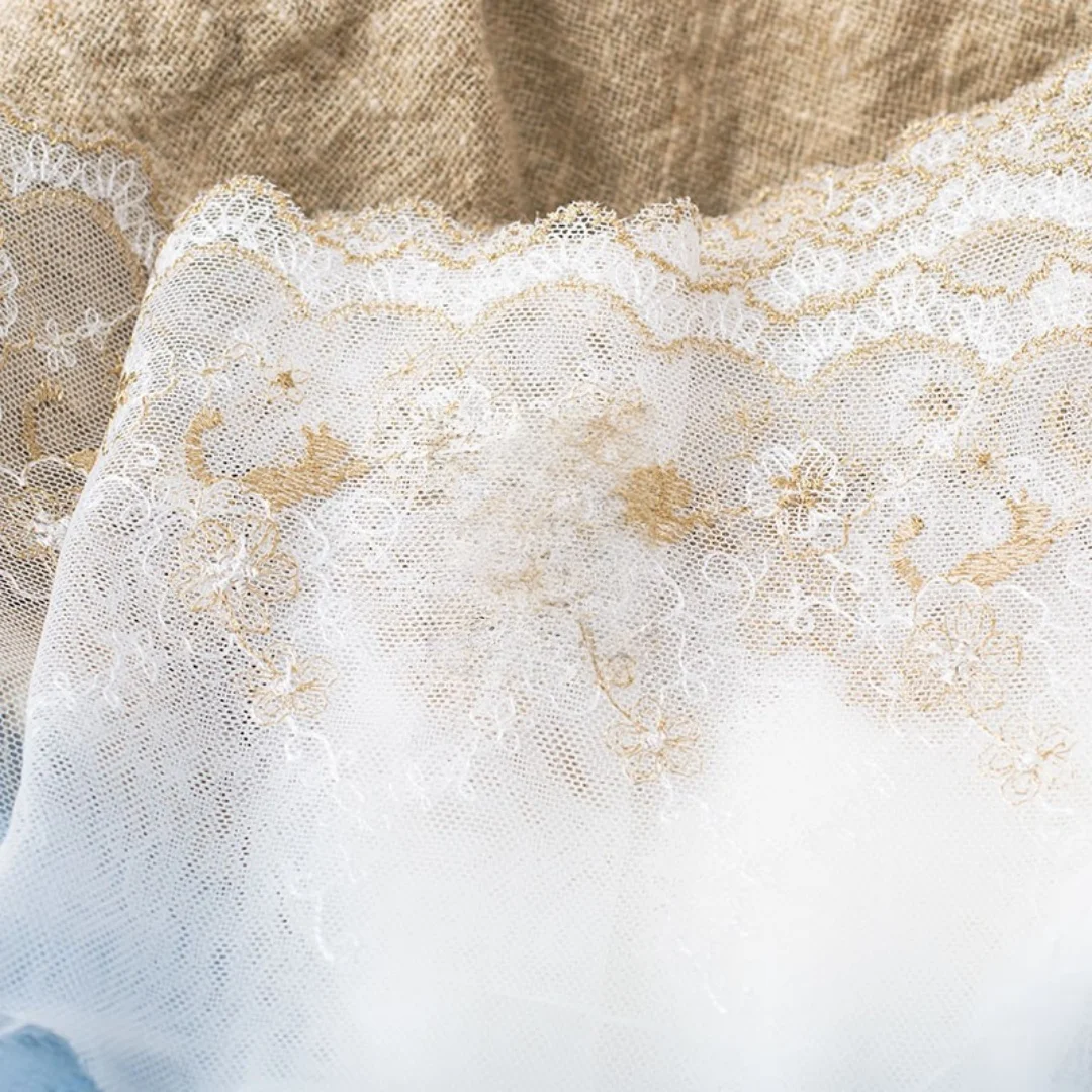 1 jard szerokości 5,9 cala tiulowej koronki, haftowana koronka, koronka w kwiaty do welonu ślubnego, koronka z falbanką do sukienki DIY