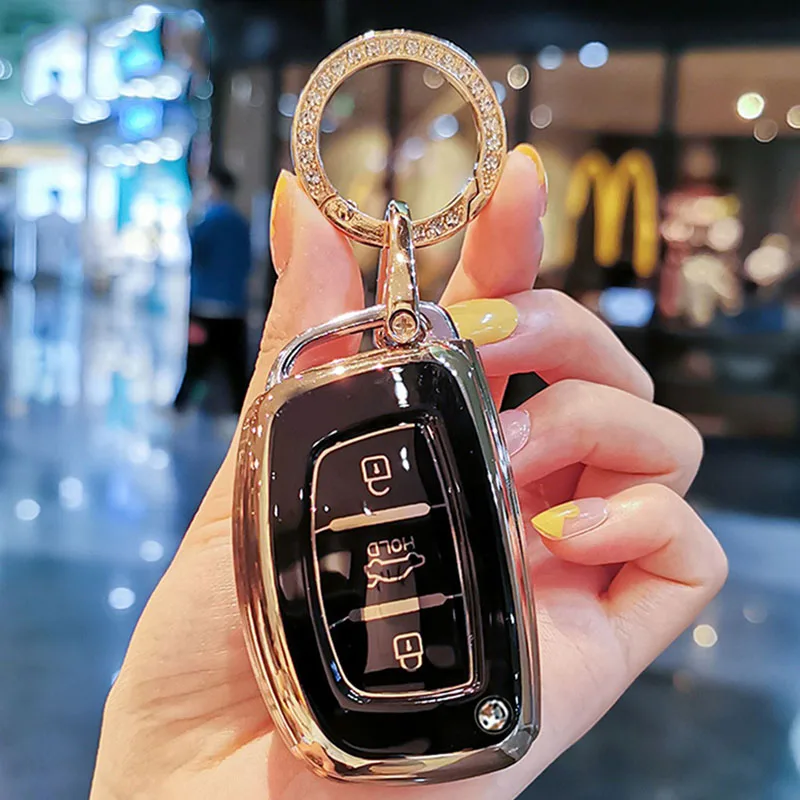 TPU Flip Key Car Key Case Cover for Hyundai I20 IX25 IX35 IX45 I10 I20 I30 HB20 Elantra Solaris Sonata Santa Fe Sport Tucson