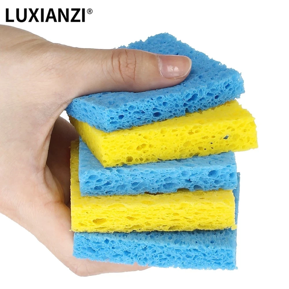 LUXIANZI 1/5PC Cleaning Sponge Cleaner Yellow High Temperature Enduring Cleaner Sponge For Electric Welding Soldering Iron Tip