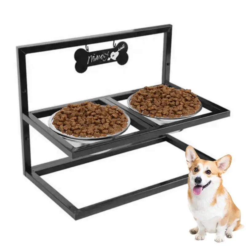 

Elevated Dog Feeder Stand Stainless Steel Raised Pet Bowls Stand Cat Dog Food Water Stand Elevated Food Water Feeders Table