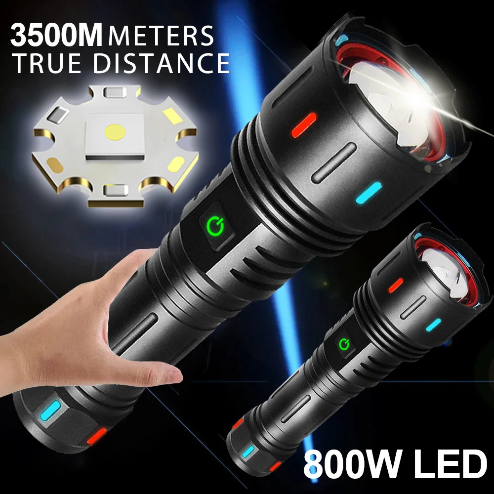 New 2000m Powerful LED Flashlight White Laser High Power Rechargeable Led Flashlight Fluorescence Tactical Torch Outdoor Lantern