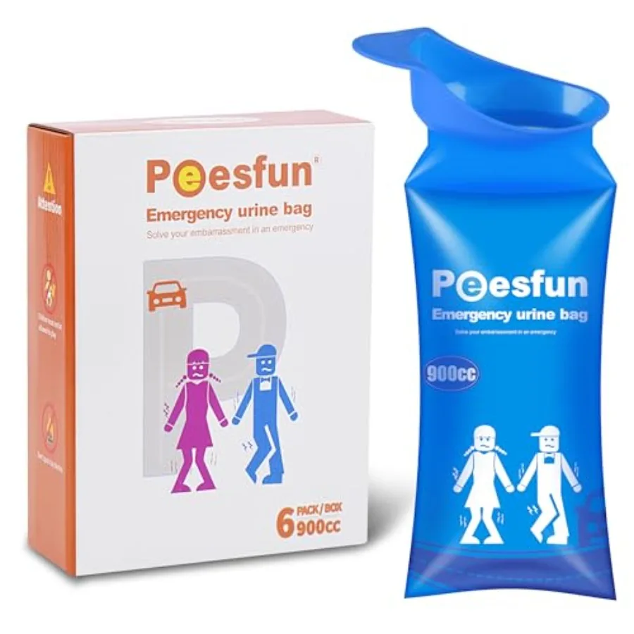 

Disposable Urinal Bag Emergency Urine Bag 900CC Leak-Proof Pee Bag with Gel Absorption Powder Universal for Men Women Portable