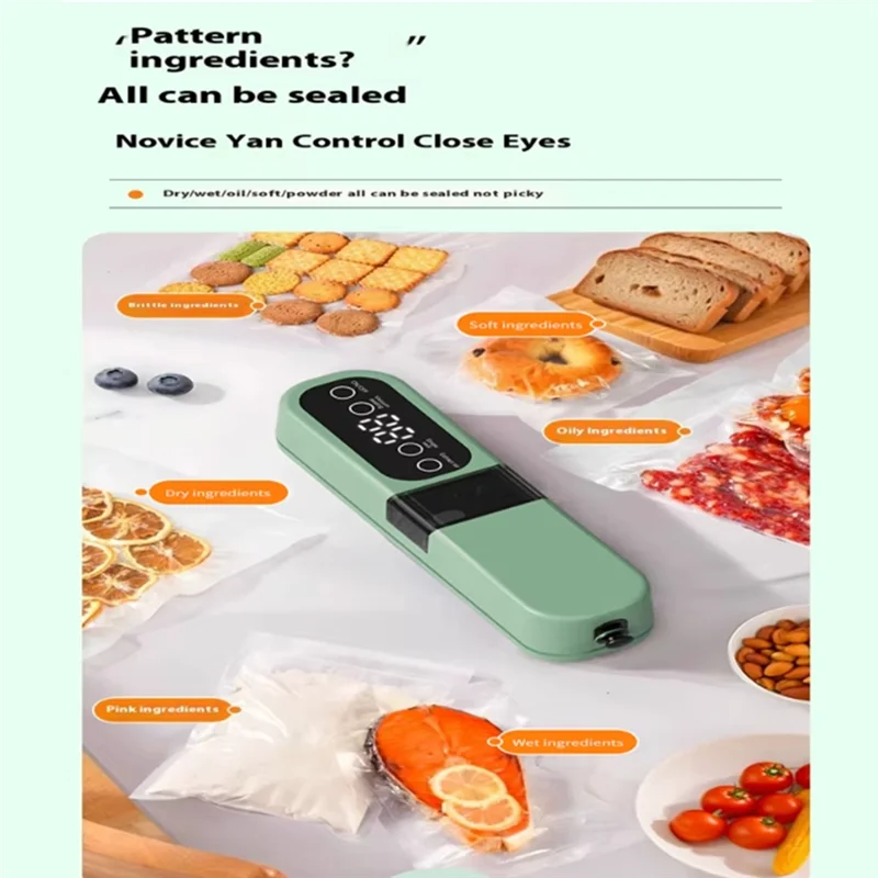 ABVI-USB قابلة للشحن فراغ السدادة التلقائي جهاز غلق أكياس الطعام ونظام ختم الوجبات الخفيفة فراغ السدادة مع 5 قطعة أكياس
