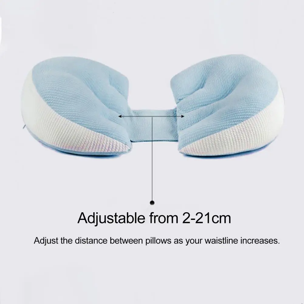 Washable Pregnancy Pillow Comfortable Pregnancy Pillow with Zipper Closure Double-sided Belly Back Support for Women Super Soft