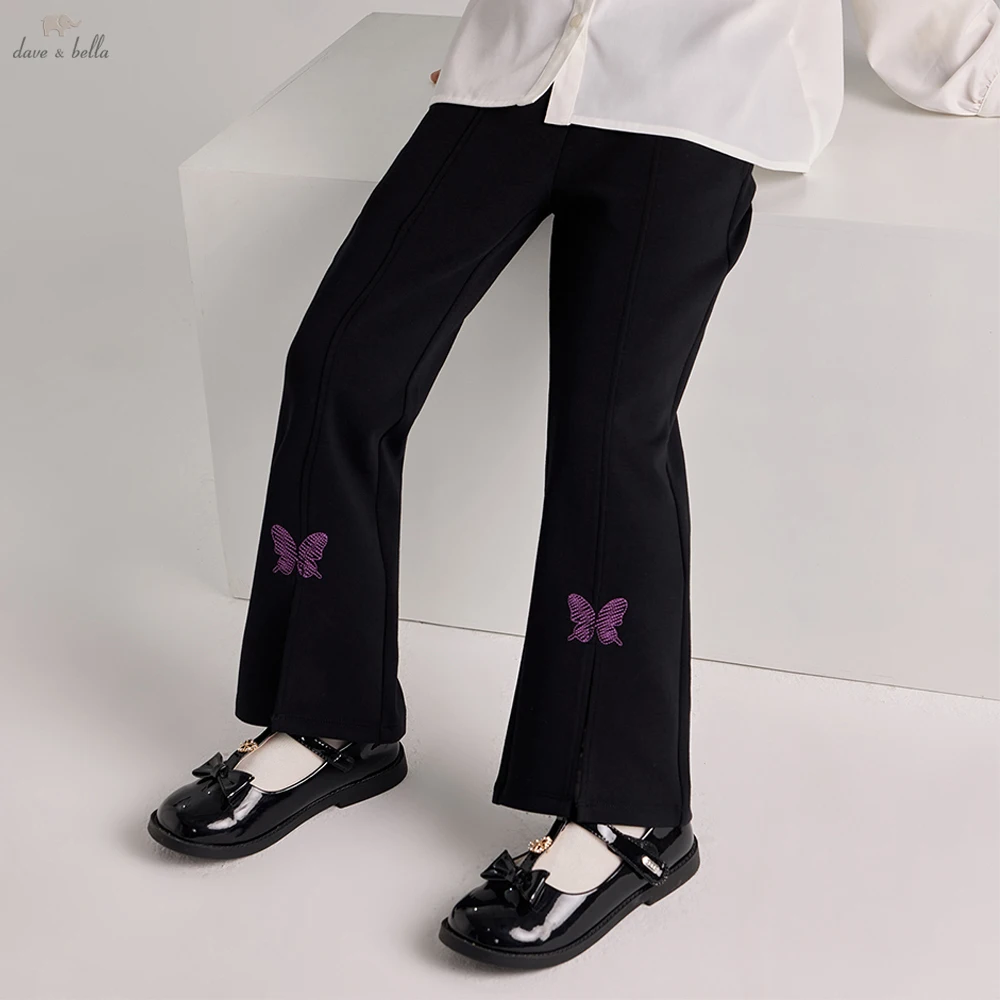 

Джинсы-клеш Dave Bella для девочек, весенние, с вышивкой, модные, повседневные, с эластичным поясом, для торжественных мероприятий, DK1261146