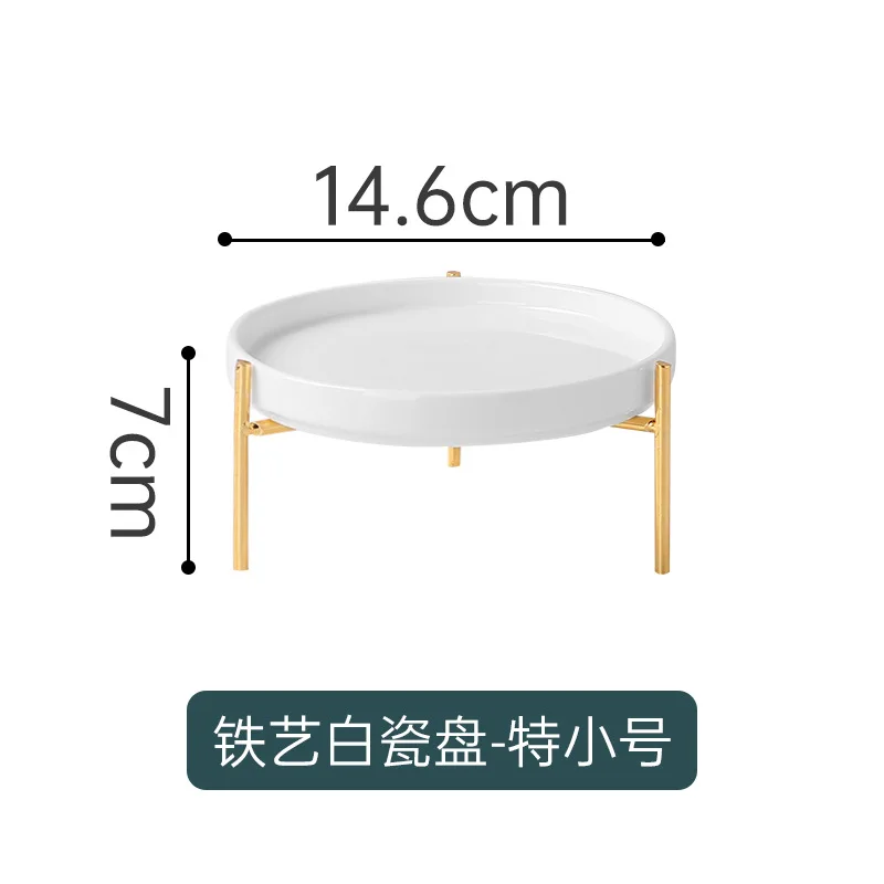 Simple European ceramic cake rack ornament, white multi-layer cake tray, dim sum tray, high foot tray, outdoor party.