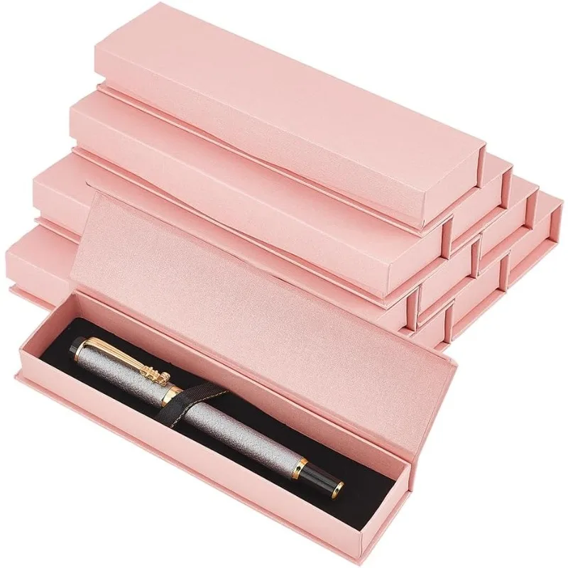 10 Stück Stift Geschenk box Klappe Stift Display Box mit Verschluss rosa leere Geschenk box Pappe Stift Box für Stift Bleistift