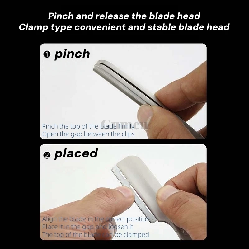 2026 دليل الرجال حافة مستقيمة الحلاقة مع ريشة شفرة أمان سبائك الزنك إزالة الشعر ماكينة حلاقة قابلة للطي سكين الحلاقة ABS مقبض