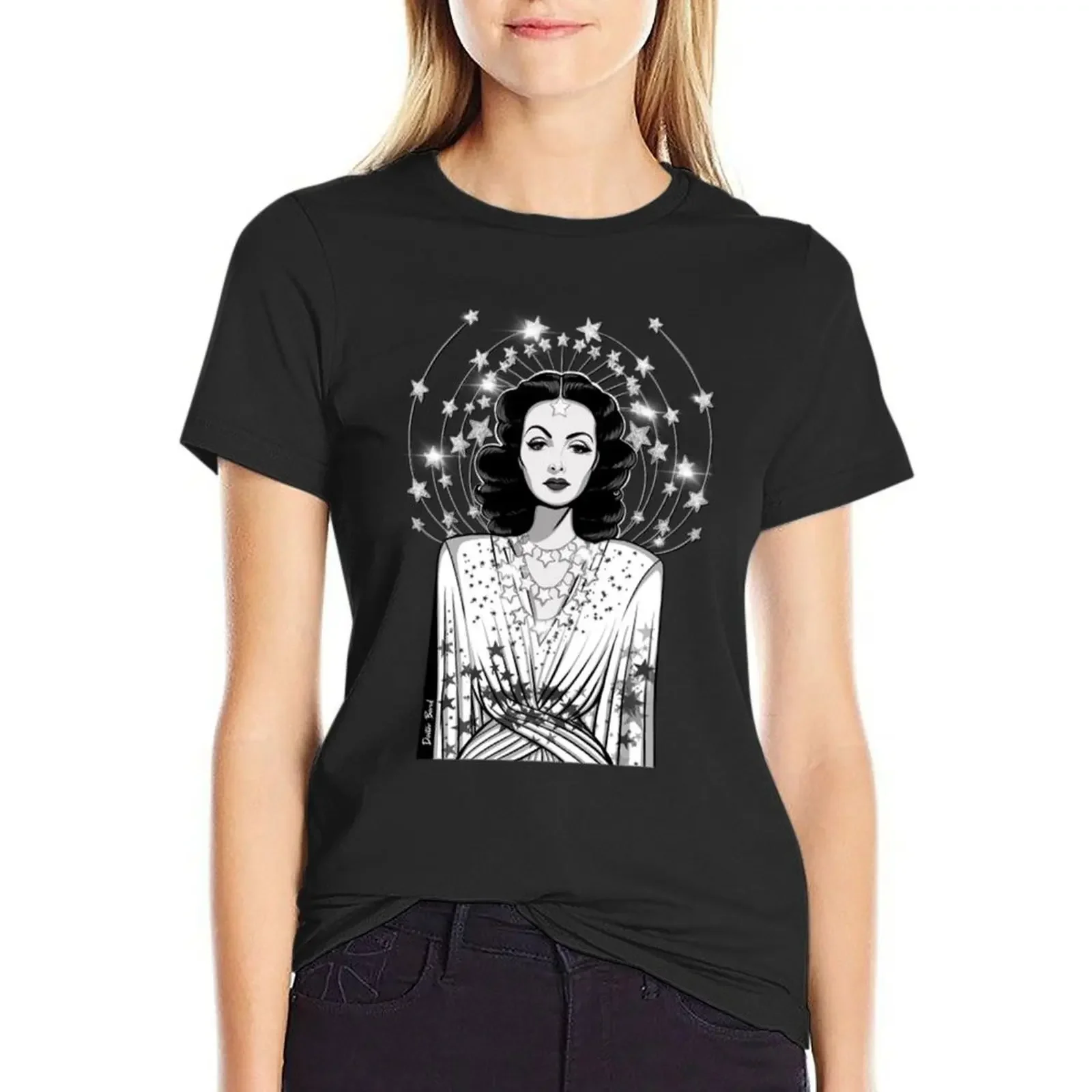 Hedy Lamarr T-Shirt graphics tees Aesthetic clothing tops cotton t shirts Women