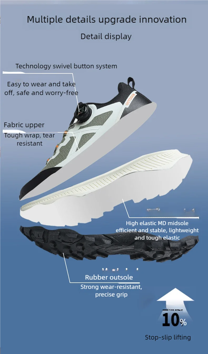 Herren Plus Size Wasserdichte Wanderschuhe Vier Jahreszeiten Rutschfeste Outdoor-Wanderschuhe Jugendliche Freizeit-Sport-Laufschuhe Sneaker – Detail 6