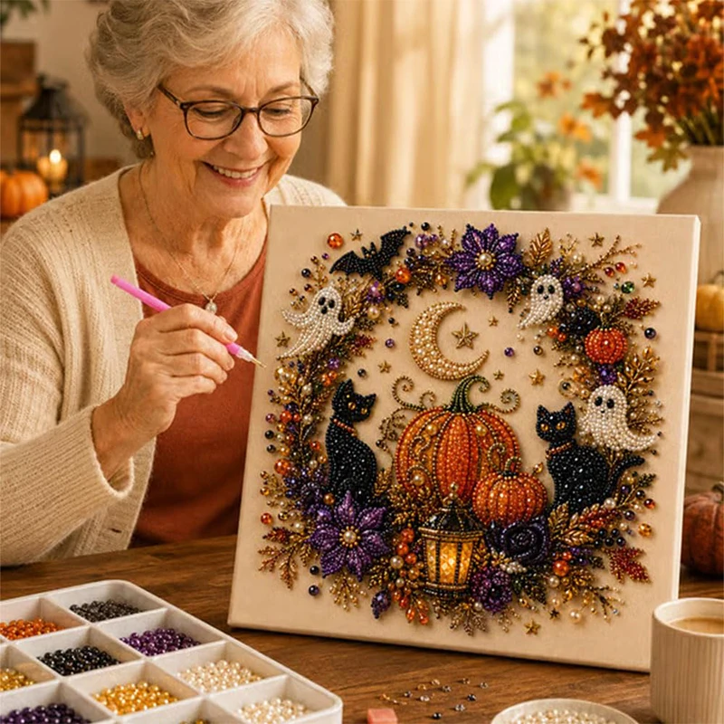 Kit de Peinture Diamant DIY 3D - Pumpkin Lantern Halloween avis et prix