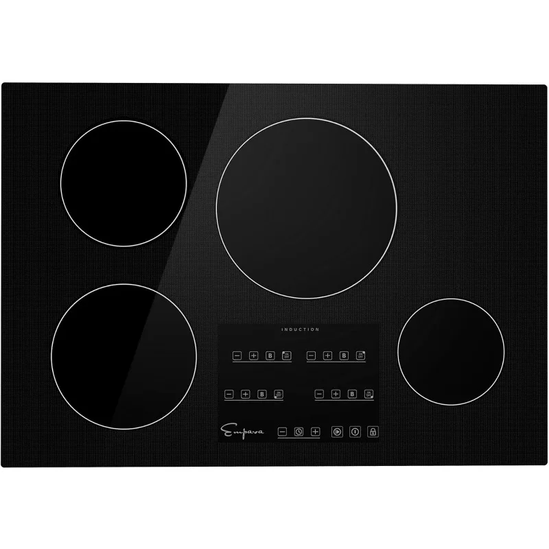 Empava 30 Inch Electric Stove Induction Cooktop with 4 Power Boost Burners Smooth Surface Vitro Ceramic Glass in Black 240V