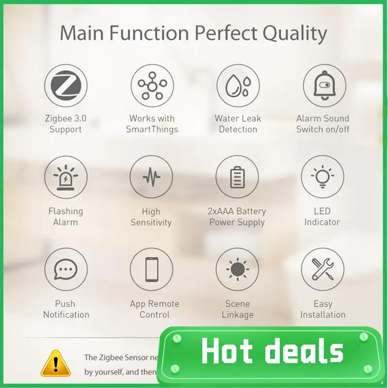 

Zigbee Water Level Sensor Smart Water Leakage Alarm Detector Flood Alert Overflow Security Protection Tuya Ewelink