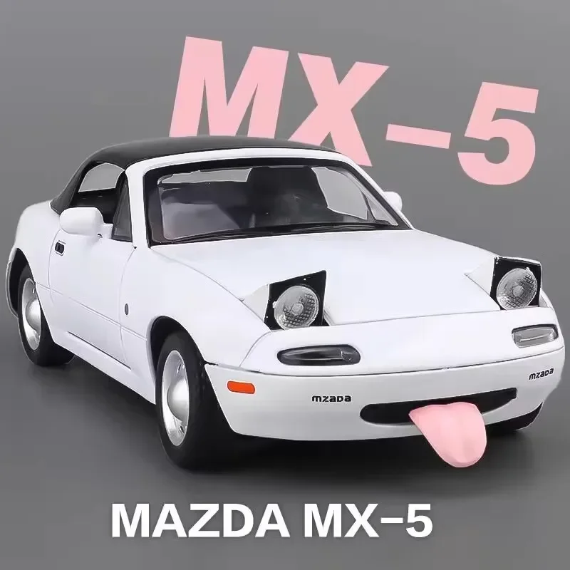 ของเล่นรถของเล่น1:24 MX-5 MX5รถมาสด้าทำจากโลหะมีเสียงและน้ำหนักเบาสำหรับรถเด็ก