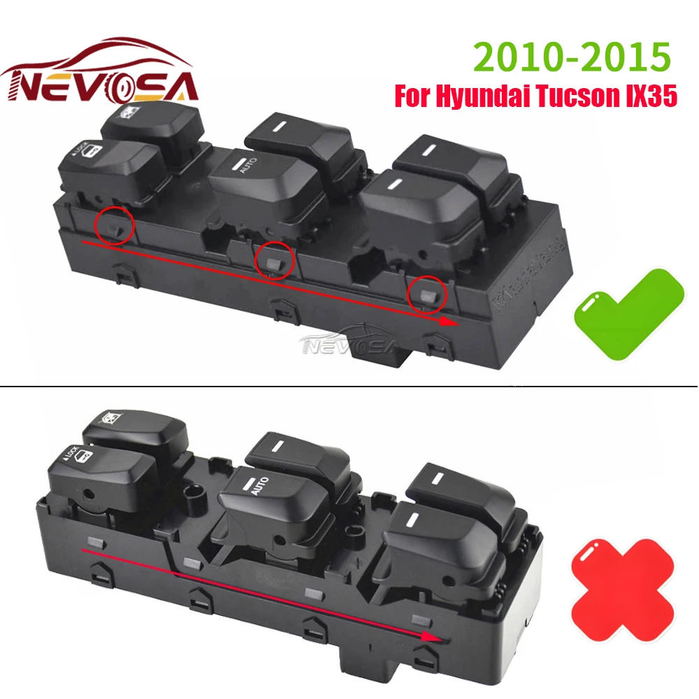 Front Left Drive For Hyundai Tucson 2010 2011 2012 2013 2014 2015 Auto Power Window Control Glass Switch 93571-2S050 93571-2S000