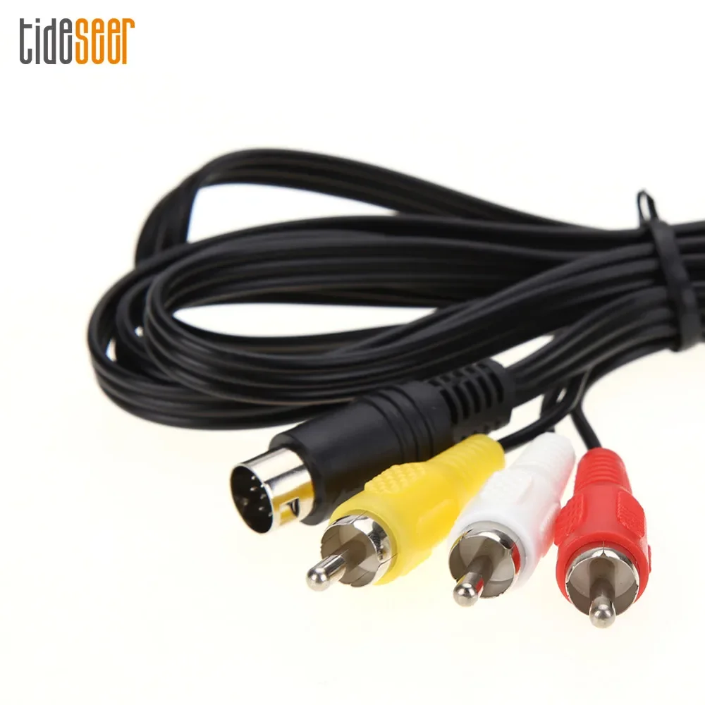 

200pcs Replacement 3RCA 1.8m 9Pin Nickel Plated Audio Video AV Cable for Sega Genesis 2/3