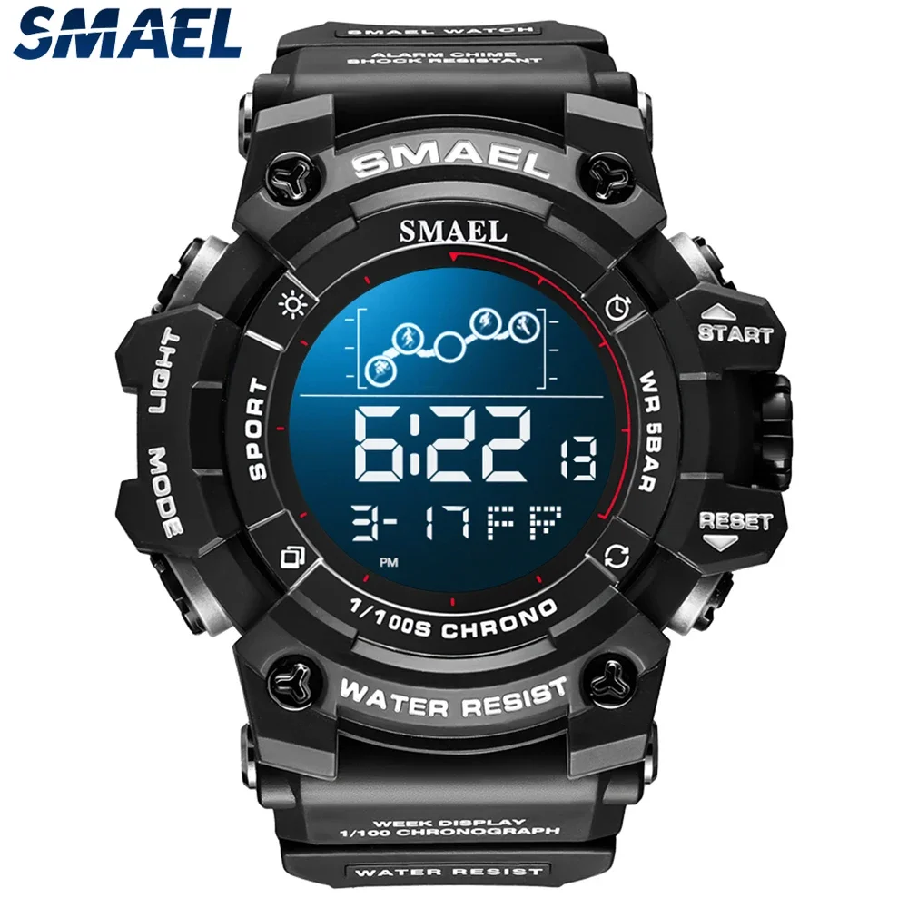 SMAEL  electronic watch student sports large dial waterproof multifunctional single display electronic watch 8082