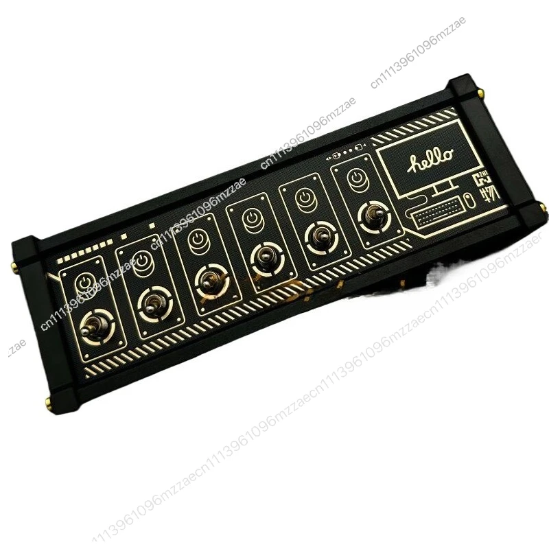 Block USB Switch Socket Independent Control Button Retro Gold-plated Boyfriend Gift Voice Black Metal Color Screen
