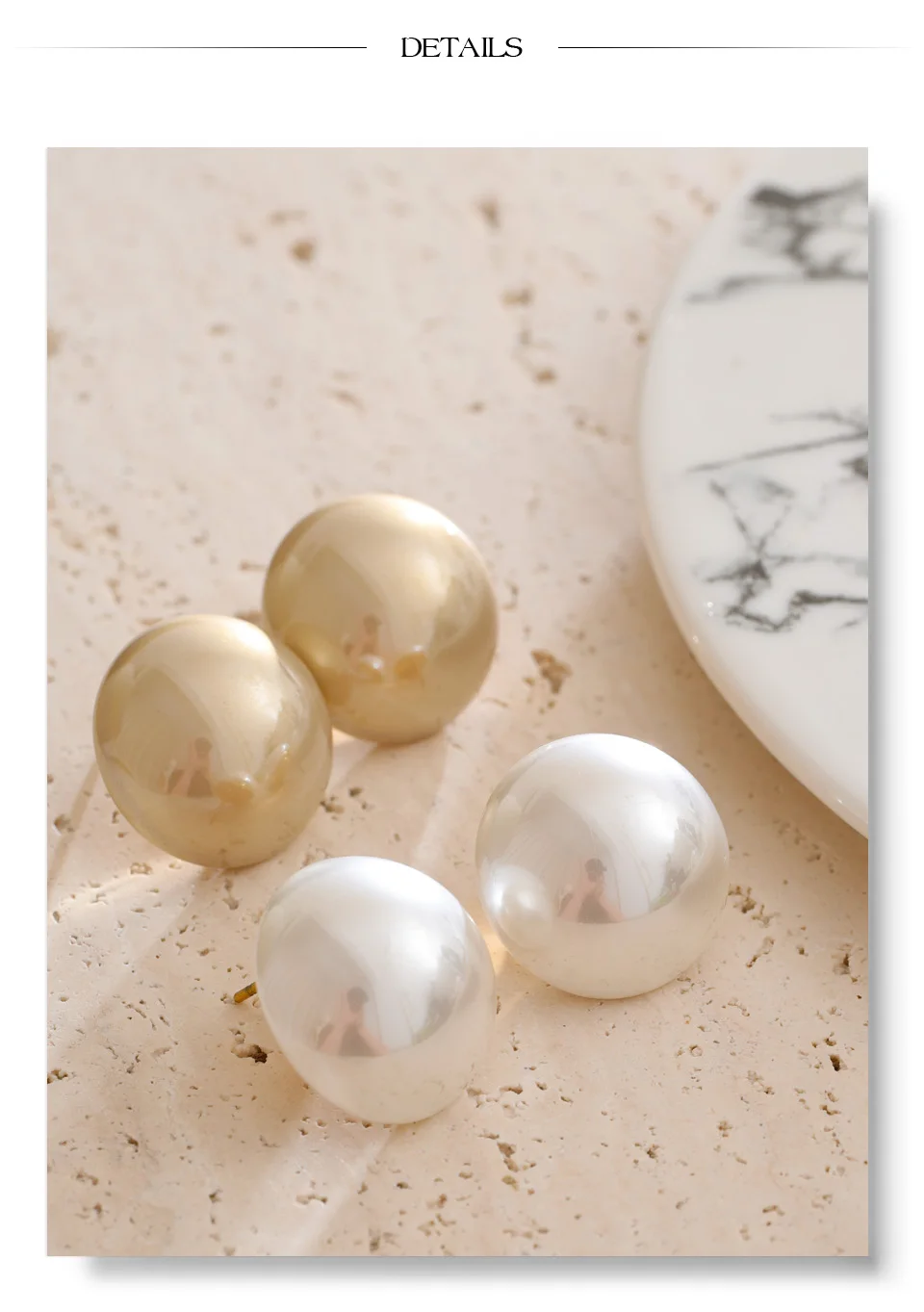 Yhpup 20*20mm Hochwertige Imitationsperlen Große Runde Ohrstecker für Frauen Eleganter Chic Attraktiver Schmuck Verhindern Allergien Geschenk – Detail 13
