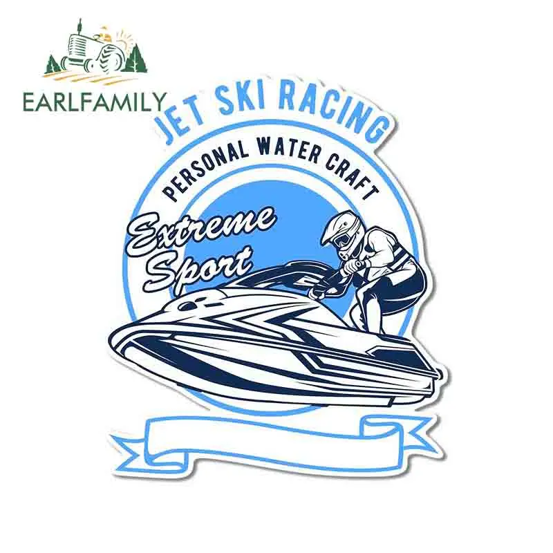 EARLFAMILY 13cm x 11cm für Jet Ski Racing Vector Darstellung Auto Aufkleber Motorrad Aufkleber Klimaanlage Persönlichkeit Grafiken
