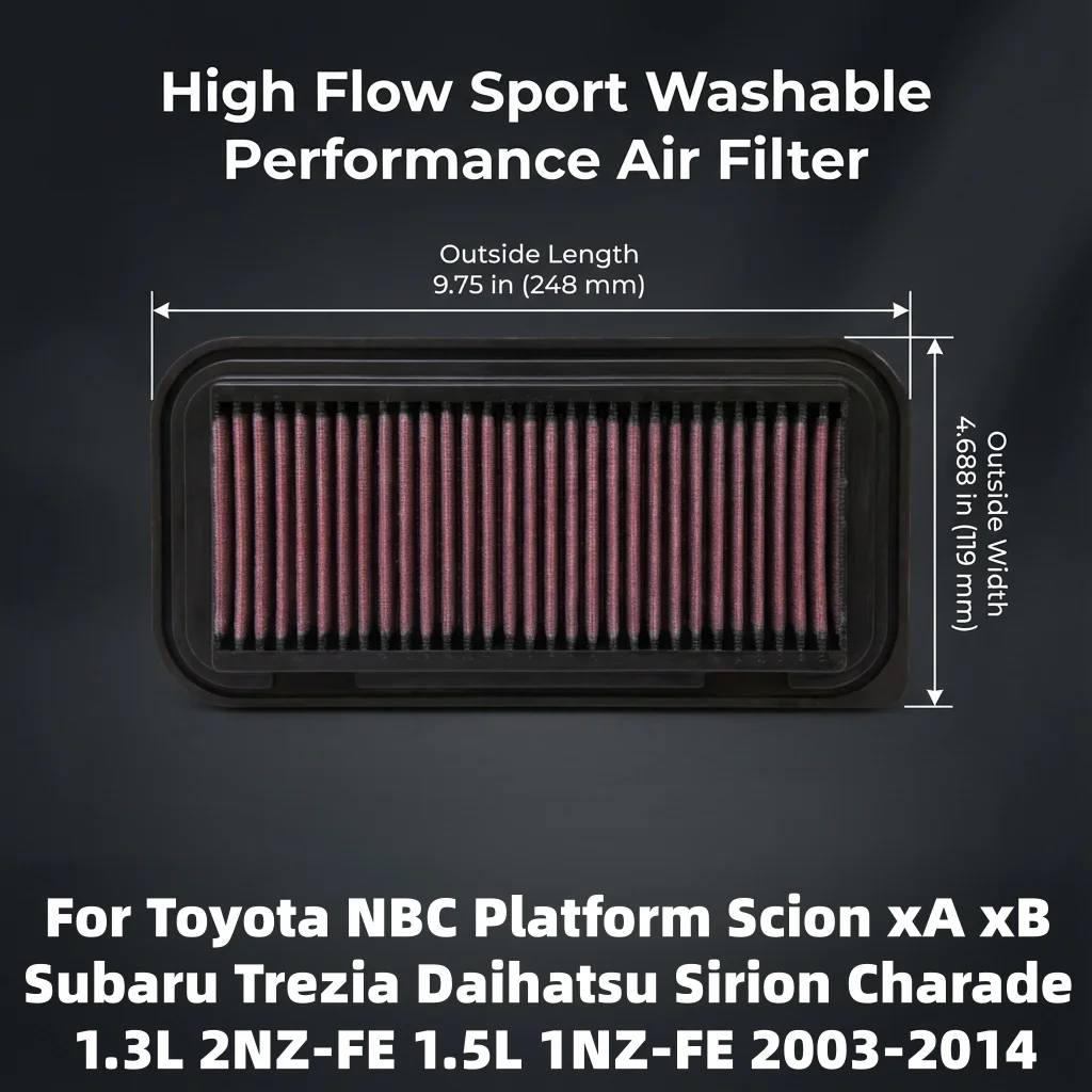 

Высокопроизводительный воздушный фильтр для Toyota NBC Platform, Scion xA xB, Subaru Trezia, Daihatsu Sirion, Charade 1.3L 2NZ-FE, 1.5L 1NZ-FE 2003-2014