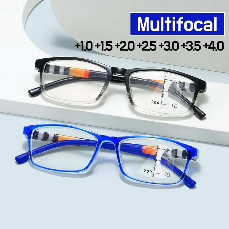 

Unisex Fashion Retro Progressive Near and Far Eyeglasses Women Men Vintage Multifocal Reading Glasses HD Lens Presbyopia Eyewear