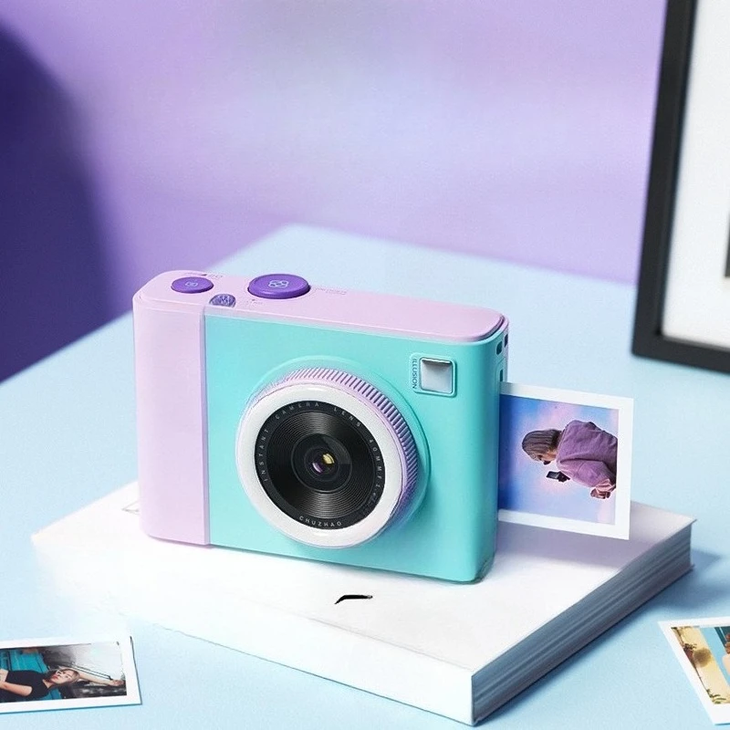 

Polaroid camera girl cute mini film camera direct color photo girlfriend birthday gift