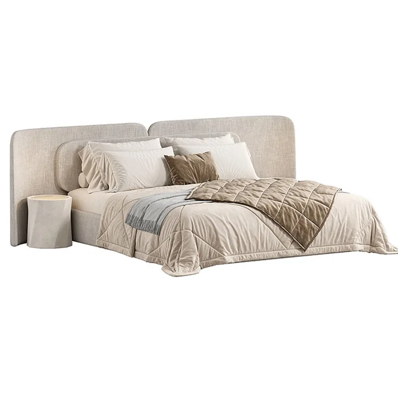 Italian designer light luxury villa widescreen bed, French cream style high-end haute couture enlarged and widened master