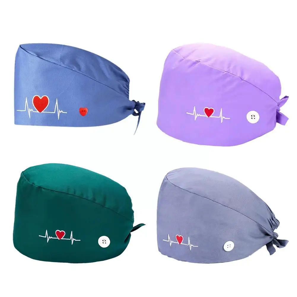 Surgical Cap Woman Nurse Cotton Solid Color Operating Room Cap Dental Male Cap Chemotherapy Caps Dental Women\'s Hats Cosplay Hat