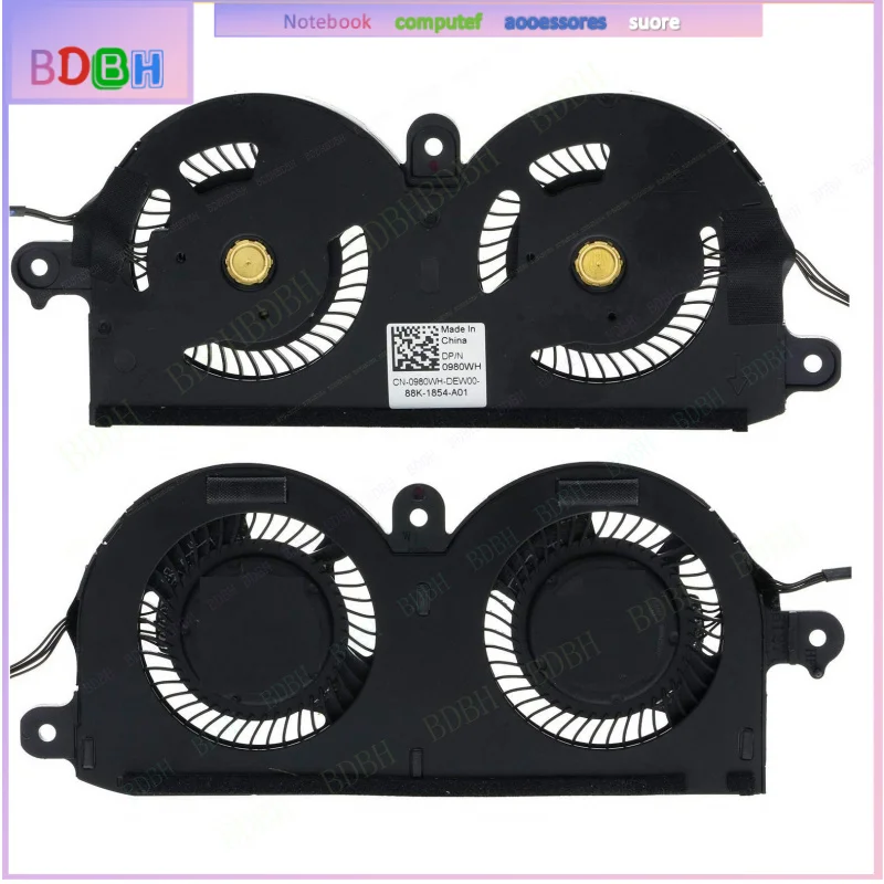 CPU Fan For Dell For XPS 13 9370 P82G 9380 7390 0980WH 980WH ND55C19-16M01 WCX2D 0WCX2D