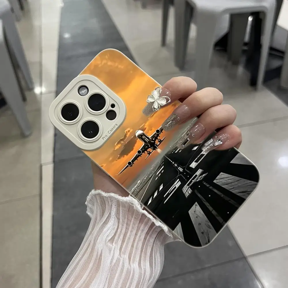 Fashion Dazzling Car Airplane Prnt Phone Case for iPhone 16 17 16e 15 14 13 12 11 Pro Max 14 Plus 17 Air IMD Material Back Cover