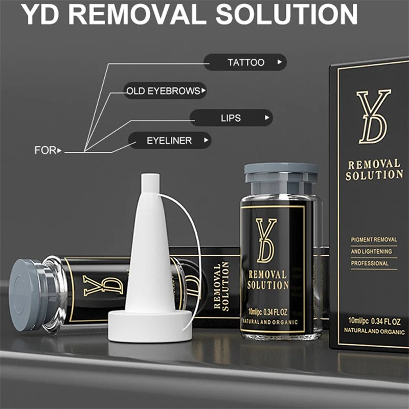 YD Removal Solution Transparent Liquid Pigment Tattoos Remover Professional Cleaning Eyebrow Lips Skin Old Tattoos Fading Agent