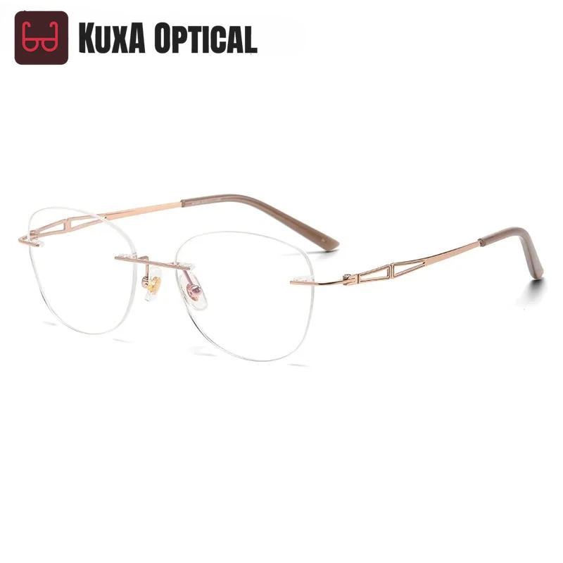 

Безободковые очки для чтения из чистого титана, женские и мужские, с диоптриями, для коррекции близорукости и пресбиопии, с возможностью индивидуальной настройки формы