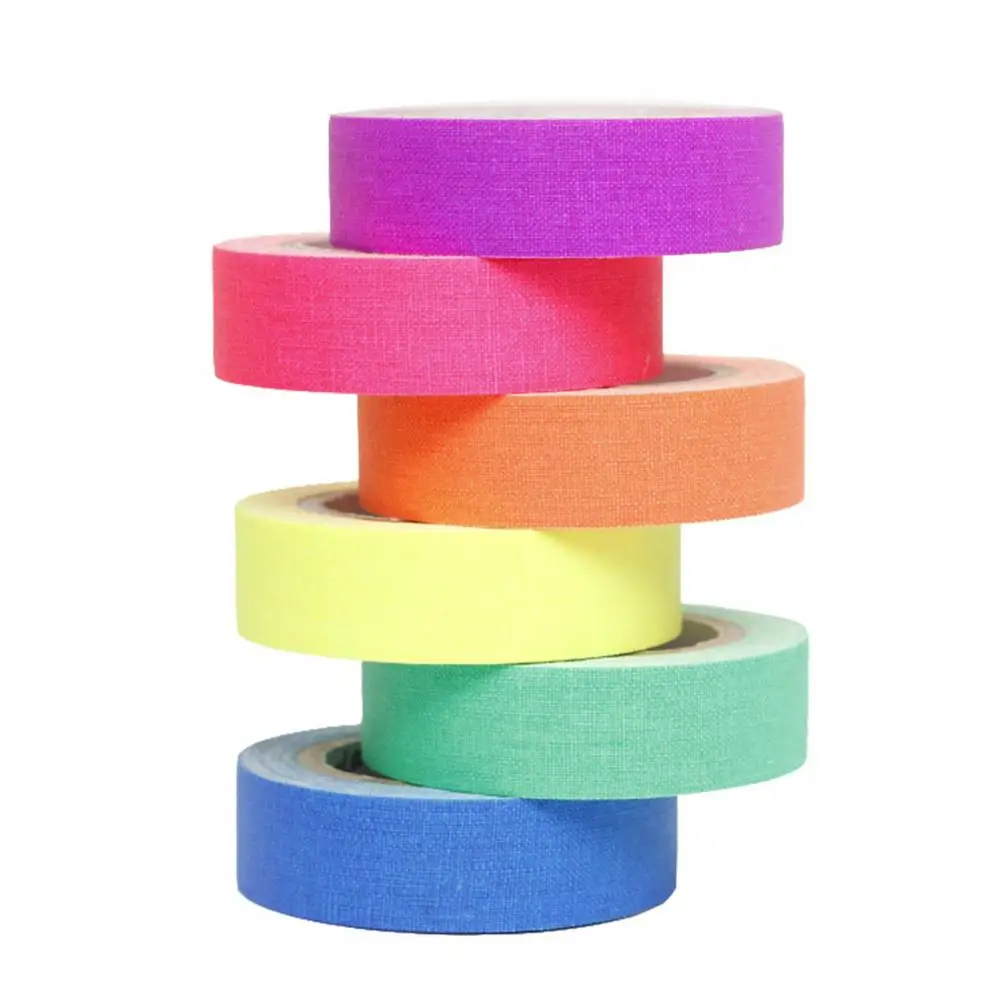 Fita Luz UV Fluorescente Preta, Cores Decorativas Misturadas, Material Escolar, 6 Cores
