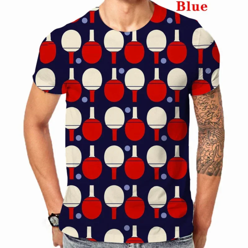 2023 New Men\'s 3d T-shirt Table Tennis Sportswear Soft and Comfortable Light Breathable Top