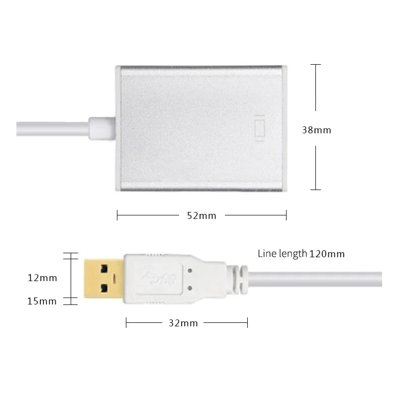 สายเคเบิลอะแดปเตอร์แปลงที่รองรับ USB 3.0 เป็น HDMI USB เป็นอะแดปเตอร์มัลติจอภาพการ์ดวิดีโอภายนอกที่รองรับ HDMI สําหรับ Windows