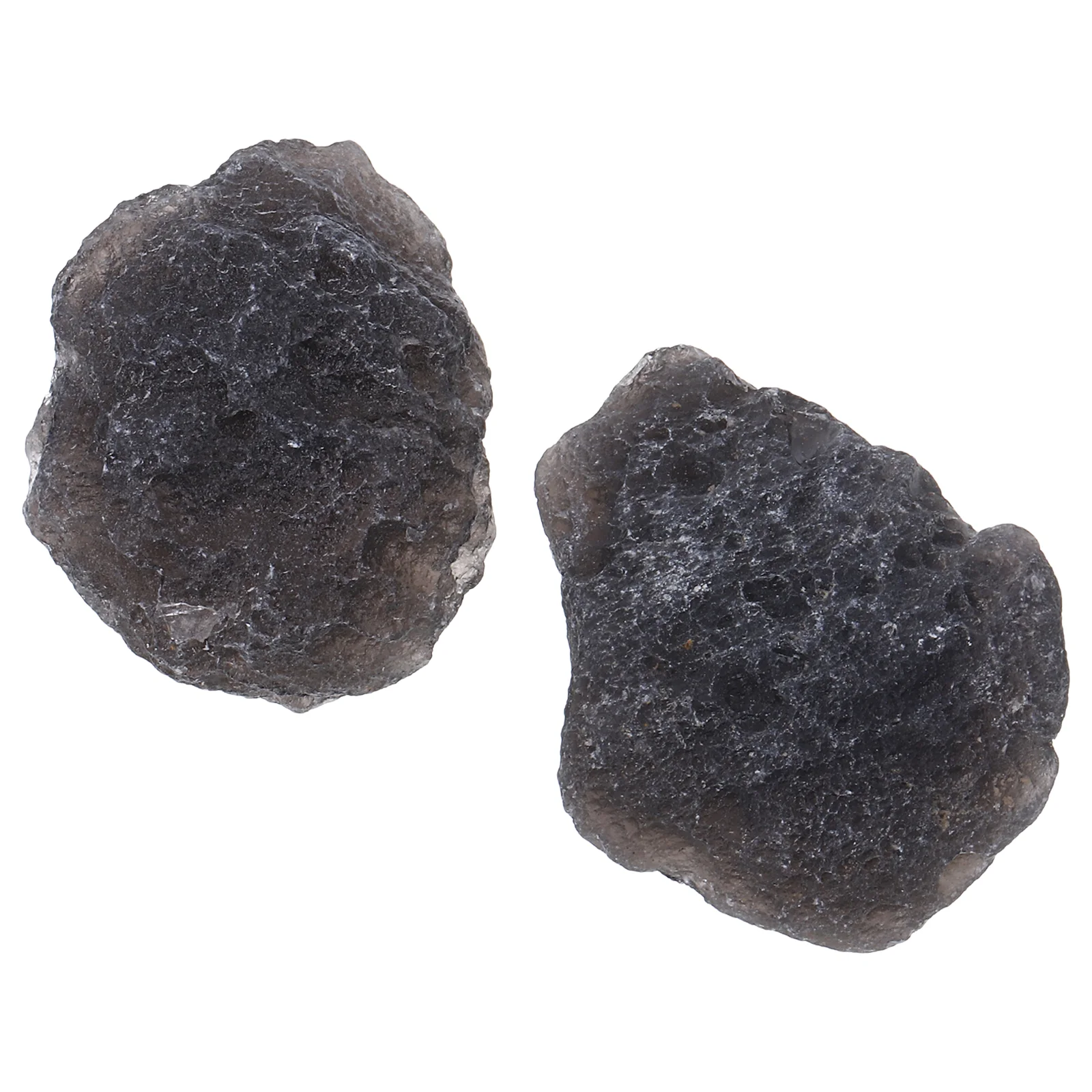 2 Pcs Scientific Meteorite Specimen Teaching Rough Stone 400X300X200CM Ornament Black Student