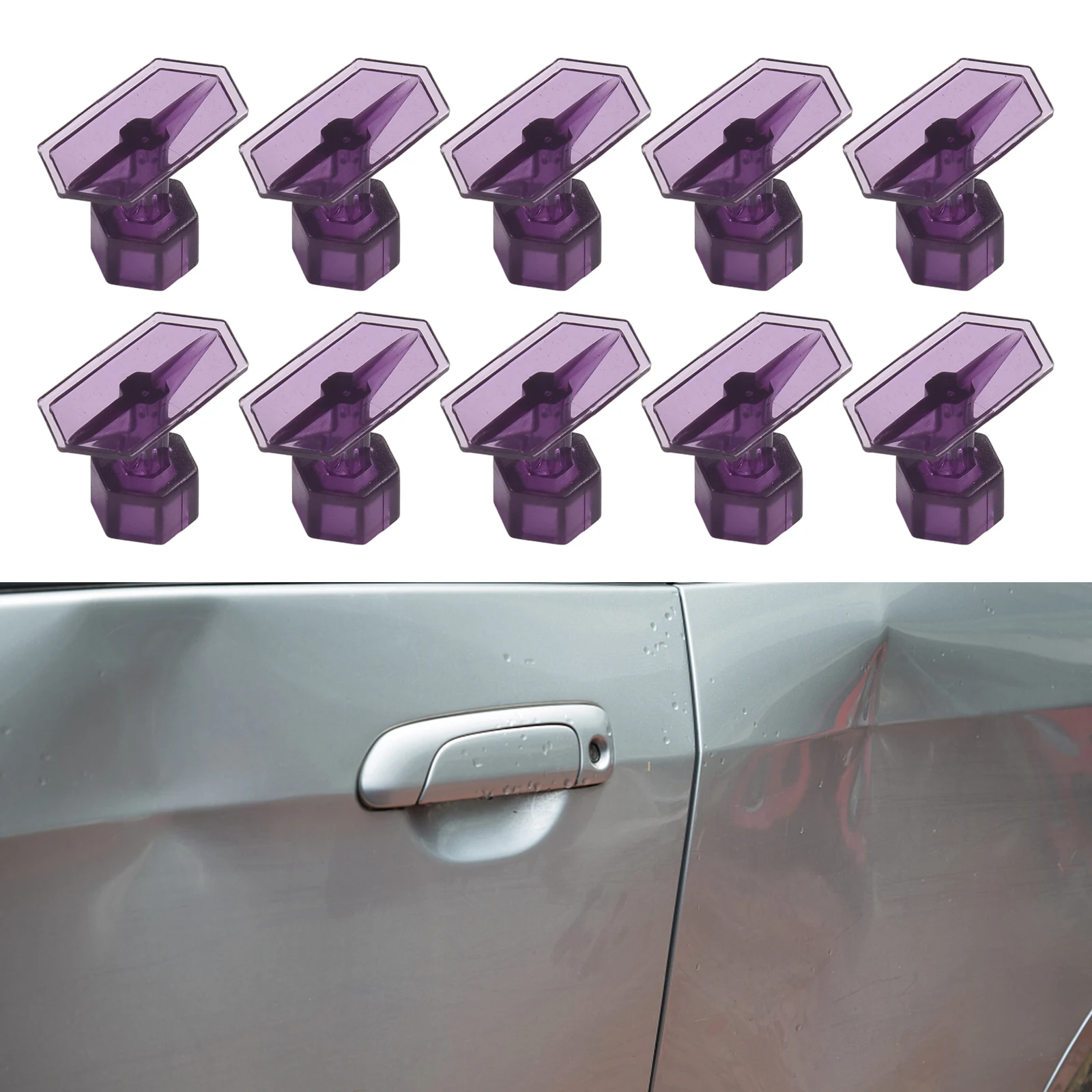 10Pcs Purple Glue Tabs Paintless Dent Repair Glue Tabs Auto Paintless Dent Repair Glue Tabs For Car Body