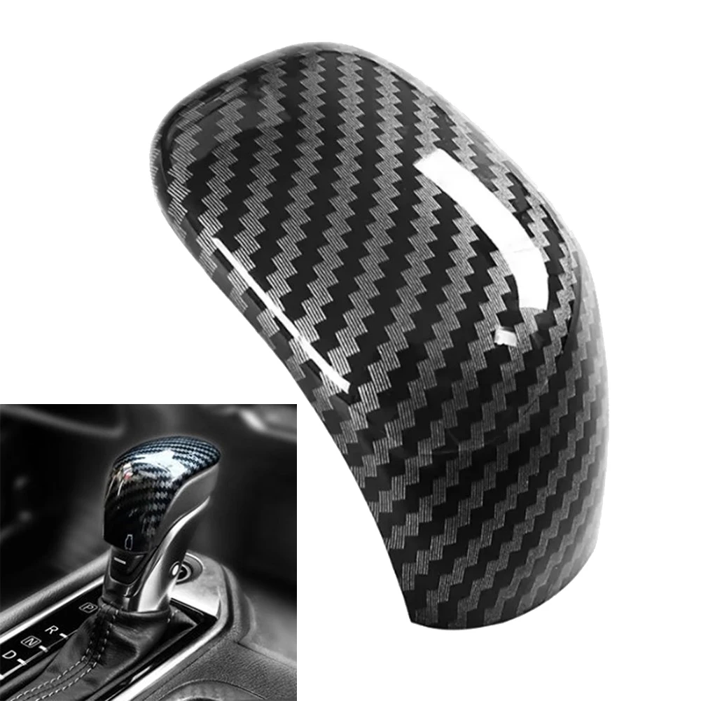 Experience luxury and style with this ABS Carbon Fiber Look Gear Shift Knob Cover Trim for your For Nissan For Sentra