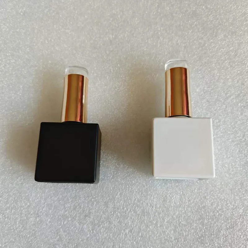 Wholesale 18ml Empty Nail Gel Container Bottles Nail Polish Bottles Square Pearl White/Black Glass Nail Oil Bottles