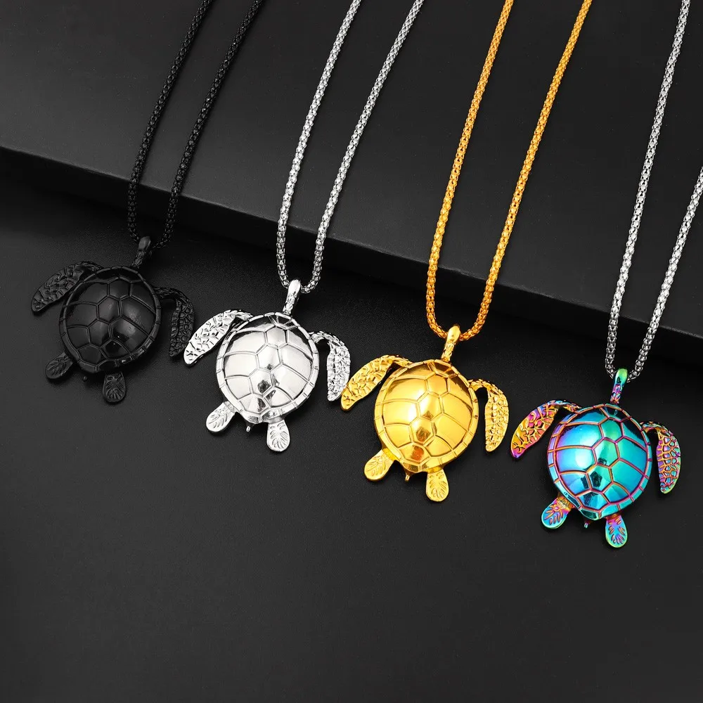 Fashion Pop Punk Lucky Gift Personality Fun Baby Turtle Necklace Longevity Turtle Hip Hop Holiday Pendant Jewelry